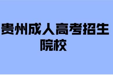 贵州成人高考可以报哪些大学