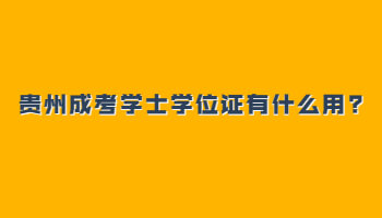 贵州成考学士学位证有什么用?