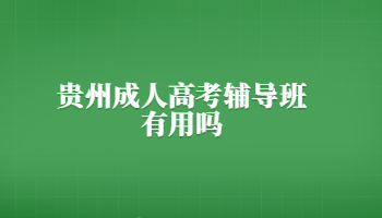 贵州成人高考辅导班有用吗