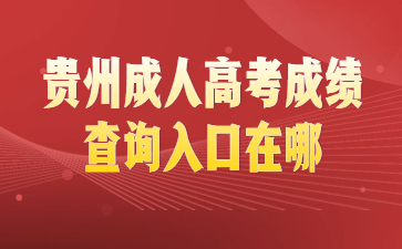 贵州成人高考成绩查询入口